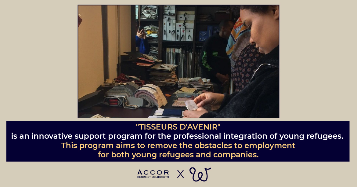 AccorSolidarity's tweet photo. #FocusProject: "Tisseurs d'avenir", led by @WeaversFrance.
Since 2016, Weavers works to create links between refugees and local people. This is a very new project involving several hotels from Accor in Lyon that Accor Heartist Solidarity is very proud to support ! https://t.co/gySPP3C3Eh