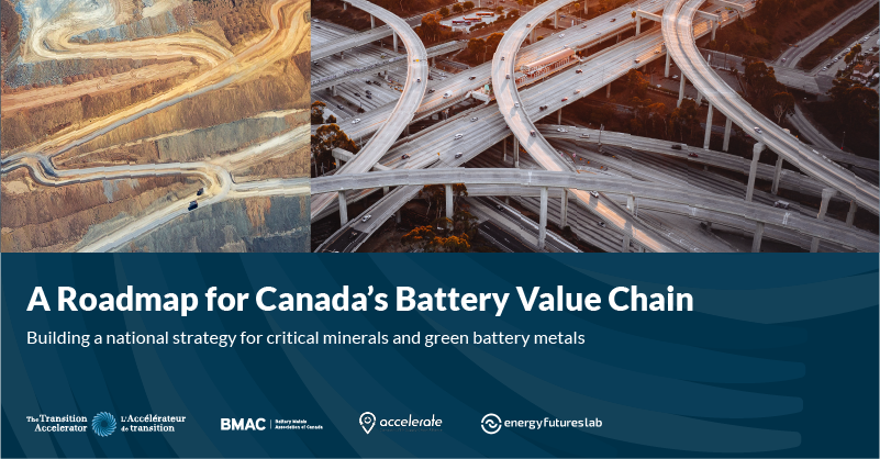 CanAccelerator's tweet photo. NEW REPORT!

A made-in-Canada supply chain for battery metals is coming into view. 

We partnered with @BMAC_Canada, @LabEnergy and 
@AccelerateZev on a new roadmap that will help accelerate progress to meet demand for critical minerals.

Read it here: https://t.co/LlRSFqKWtx https://t.co/vi3YTzCEuo