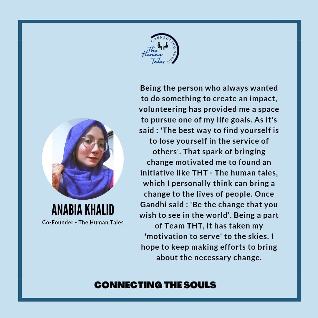 thehumantalespk's tweet photo. Meet the people behind "The Human Tales".
2- Anabia Khalid is the co-founder of THT who rendered her services to make a change in the society.
#thehumantales #weconnectsouls #THT #karachi #Karachichapter https://t.co/SnqU3zadG1