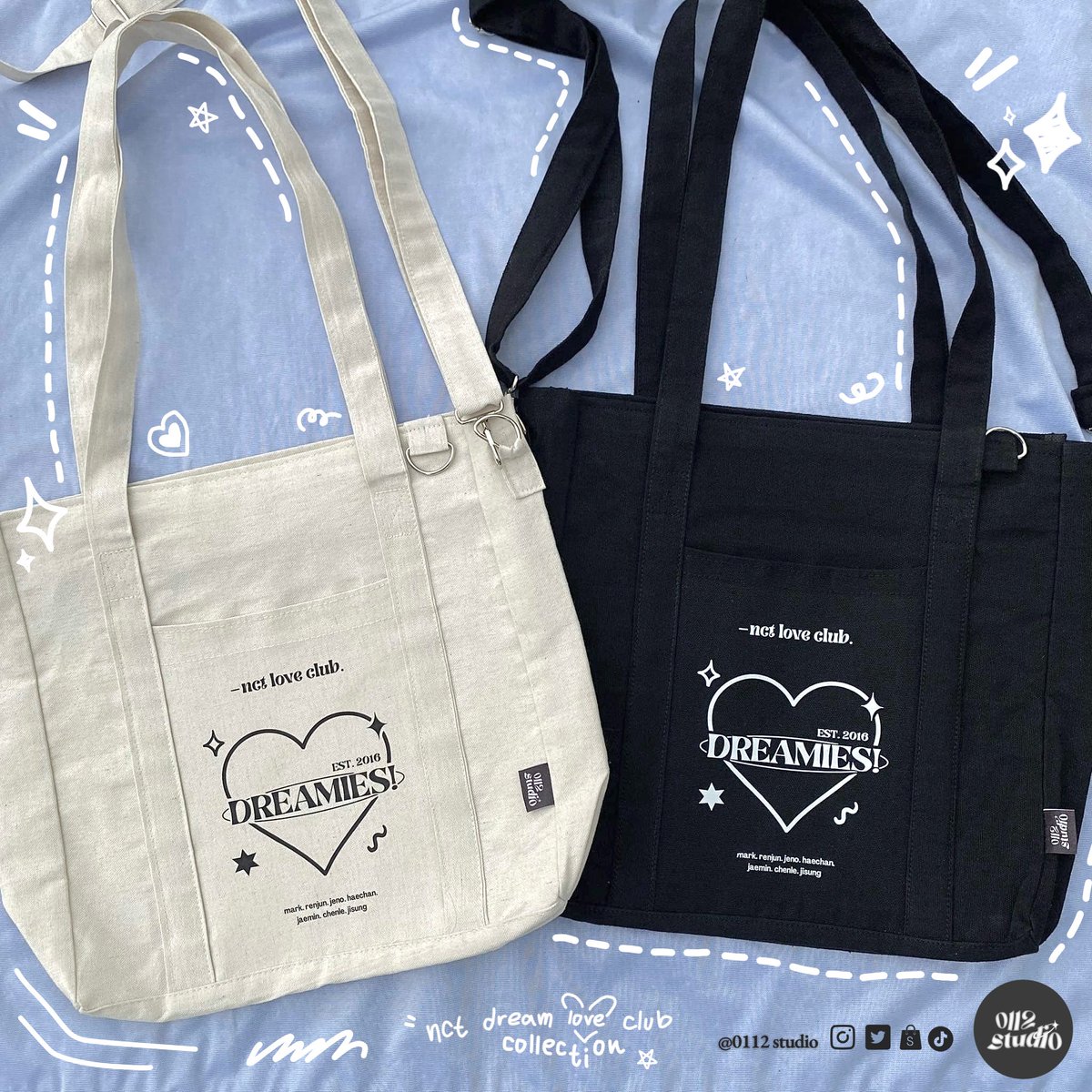 — hi besties! here’s the actual pics of our nct love club tote bag!!! ☺️✨

budol now here: docs.google.com/forms/d/1pwLGo…

✷ doo - 06.26.22
✷ dop - 06.27.22

🏷 wts lfb nct dream tote bag ph jaemin jeno mark haechan jisung renjun chenle bns totebag