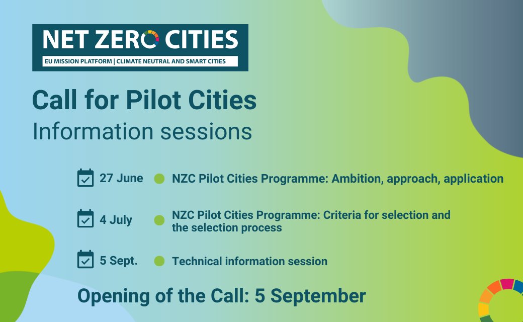 📣 On 5 September <a href="/NetZeroCitiesEU/">NetZeroCities</a> will launch a Call for Pilot Cities that will test &amp; implement innovative approaches to rapid #decabornisation! A series of information sessions is being organised for #cities interested in the call: 👇