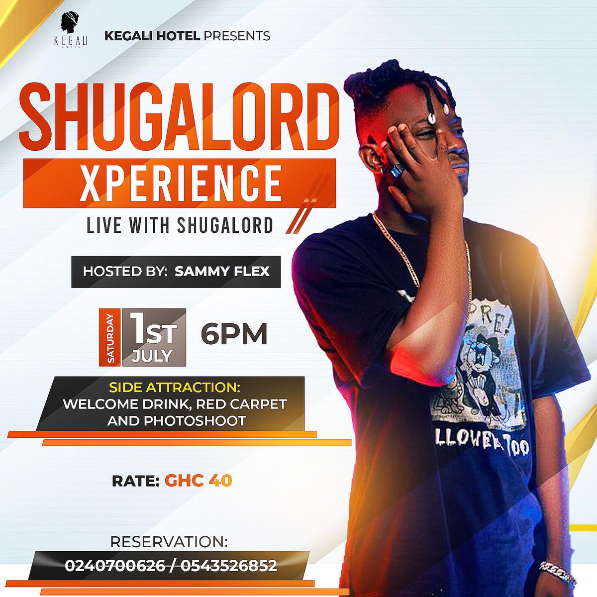 Kri8Concept's tweet photo. The ultimate SHUGALORD XPERIENCE is about to hit you hard. Join us on the 1st of July for an amazingly night of good music, served by Shugalord and friends. Venue is the plush KEGALI HOTEL, Dansoman. See you!!  @shugalord , @vanillamuzik_ , @officialamanova , @sammyflextv https://t.co/m7zia18iGY