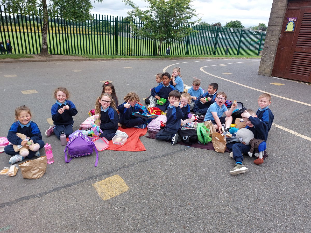 breslin_ms's tweet photo. Teddy bear's picnic today. The weather was not in our favour but that didn't stop us from having a great day 🌻 https://t.co/GIS6kwRagM