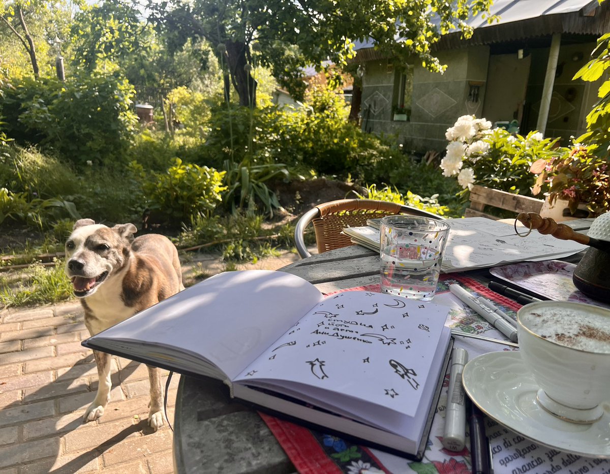 Snowferma's tweet photo. Am very thankful for my decision to take part at @tomachernoby doodle art course! My Summer has sence! Yay ☀️ | say hello to my doggo 🐶 | #ponymarket #воображариум #artplace #studioart #sketchbook #artistsoninstagram https://t.co/GYlB80xws5