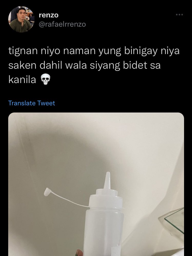 dvdreamerrr's tweet photo. kaya pala umalis yung bottom kasi bote ng ketchup lng binigay pang-douche HAHAHAHA https://t.co/ouswY73HL7