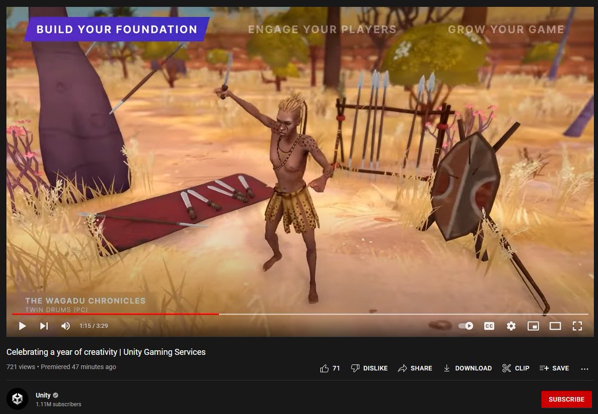 TwinDrums's tweet photo. Thank you @unitygames for including @WagaduChronicle so prominently in your latest update on live games development! It means a lot to us that you acknowledge and showcase our hard work ✨🙌🏿👩🏿‍💻🖤
You can check out the video here: https://t.co/JEkfDIBfpO

#indiedev #madewithunity https://t.co/6rqZWwVxbg