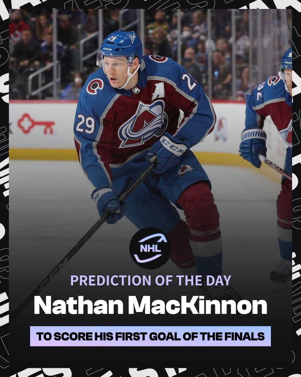 playwithstakes's tweet photo. Nathan MacKinnon leads the NHL with 34 playoff goals since 2018-19, but he hasn't found the back of the net in the Finals yet. Will that change tonight?
#playwithstakes https://t.co/UyQ341uEjb https://t.co/o82SK68CN1