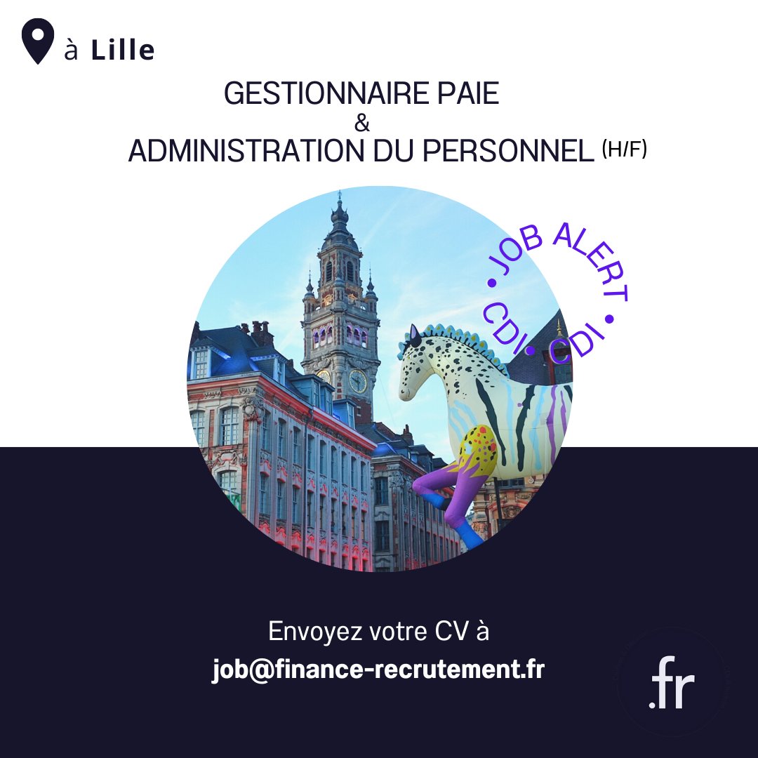 FRecrutement's tweet photo. 🚨JOB ALERT !🚨

Nouvelle opportunité professionnelle de Gestionnaire Paie &amp; Administration du Personnel (H/F) en CDI sur Lille. Rémunération 24-28K€. Vous disposez d’une expérience d'au minimum d'1 an. 

N’hésitez pas à postuler sur notre site : https://t.co/y9CwMSLaBH https://t.co/mzWKAwXNWE