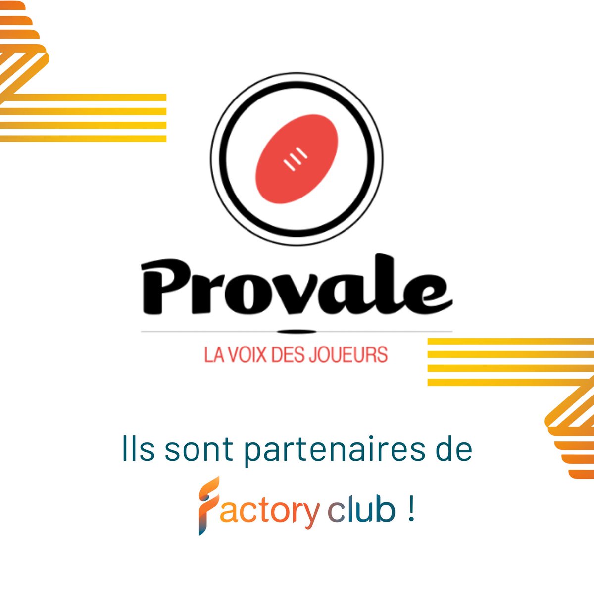 FactoryClubFR's tweet photo. #FactoryClub vous présente ses partenaires ! Aujourd’hui on te parle de @ProvaleRugby🏉 !
@ProvaleRugby et des joueurs seront présents lors de #LaDRAFT au FDI Stadium le 1er Juillet 2022 🗓 ! Alors n’hésite plus et prend ta place dès maintenant ! https://t.co/ZlCHH13CkA