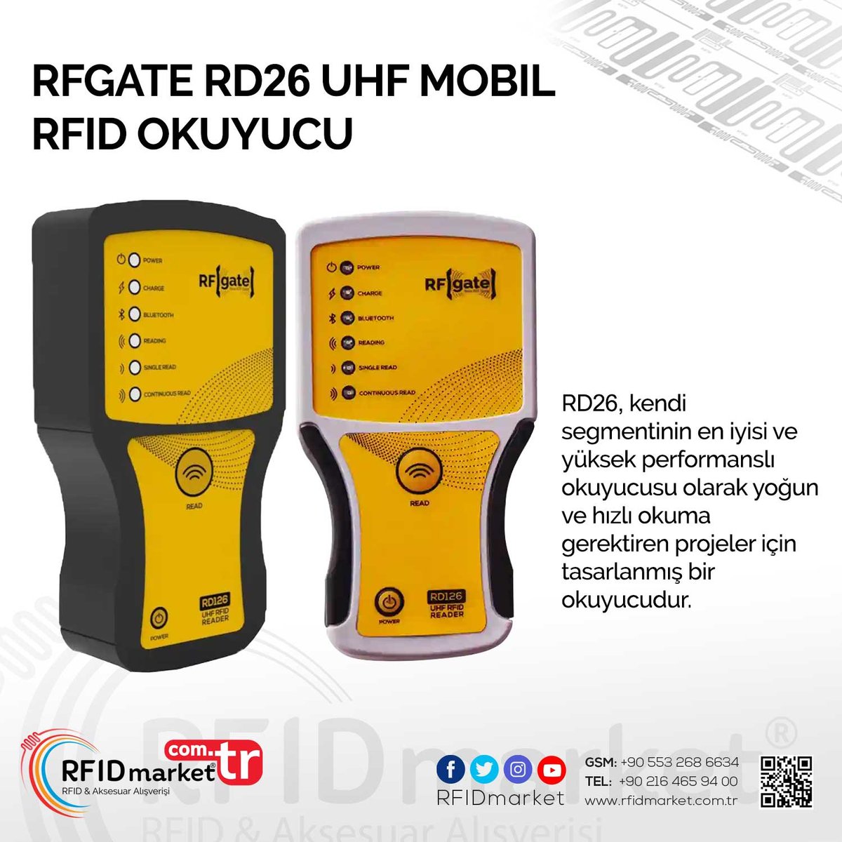 rfidmarket's tweet photo. RD 126, UHF Mobil RFID Okuyucu tanıtım videosu yayınlandı!!!
Linkten erişebilirsiniz;
https://t.co/T7C14nUYmF
Detaylı bilgi için;
https://t.co/SdPCLYprSJ
#rfid #nfc #reader #okuyucu #elterminali #rfgate #etiket #depo #tekstil #kuyumcu #rfidmarketcomtr https://t.co/wKY6eA8JAU