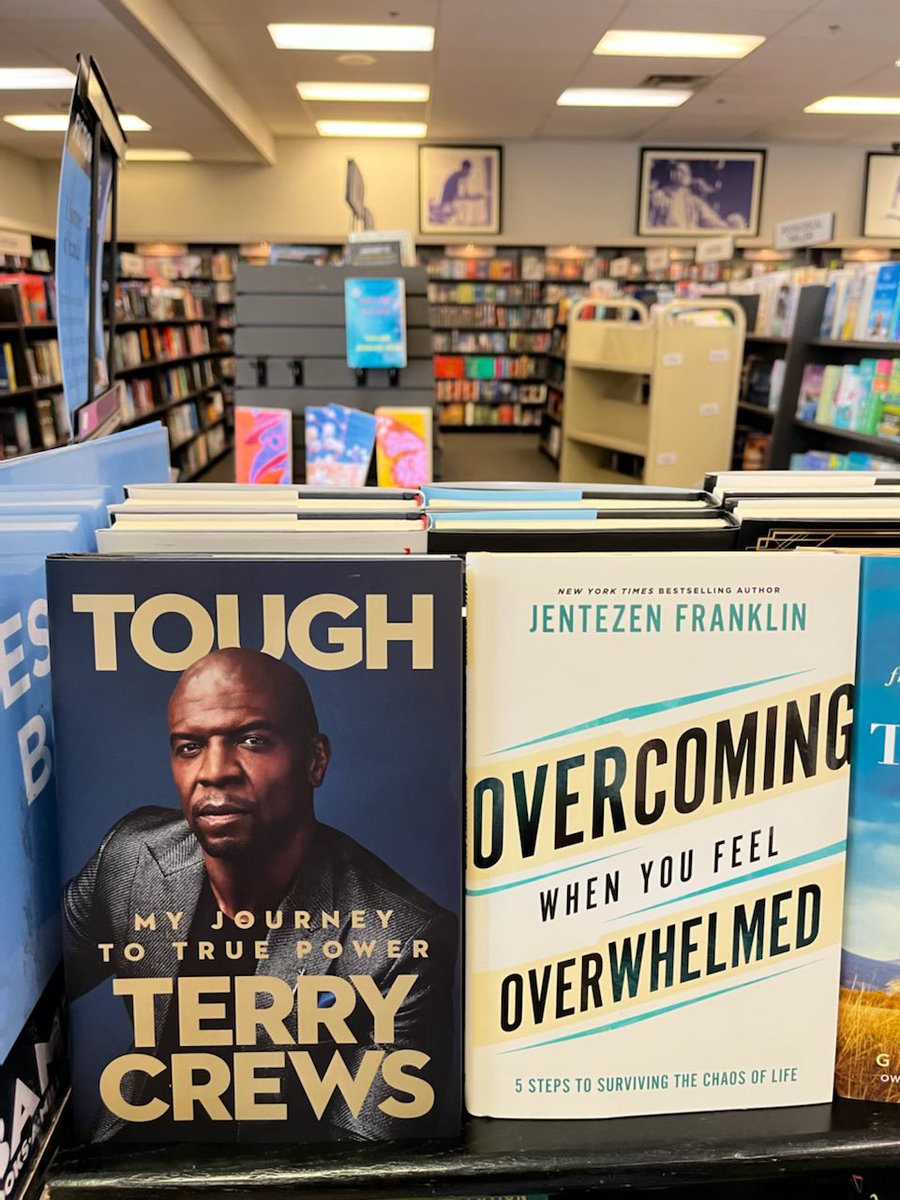 Jentezen's tweet photo. Saw this picture of my new book today @booksamillion! This is a great place to pick up a copy. #OvercomingBook is touching a lot of people. Met @terrycrews a few years ago & he’s a nice, humble man who loves Jesus. We must have the same workout routine!😂 https://t.co/MnaG9EQqOh