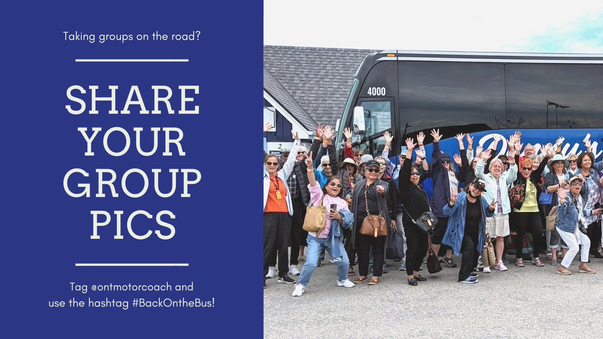 OntMotorCoach's tweet photo. We want to share in your celebrations of getting groups #BackOntheBus! Tag @ontmotorcoach on your group tour posts and we will click share for more celebration (and more exposure!). #BetterTogether https://t.co/IaKFdTJ6DG