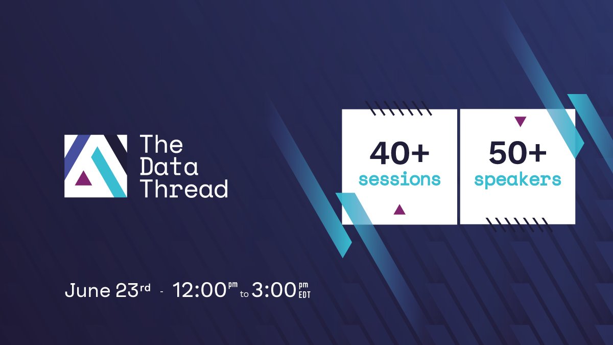 #TheDataThread begins THIS Thursday at 12pm EDT. Catch up on the latest trends in the @ApacheArrow ecosystem from experts in the community & up and coming practitioners. Then, interact with featured speakers during an exclusive Q&A session. Register at TheDataThread.com ✨