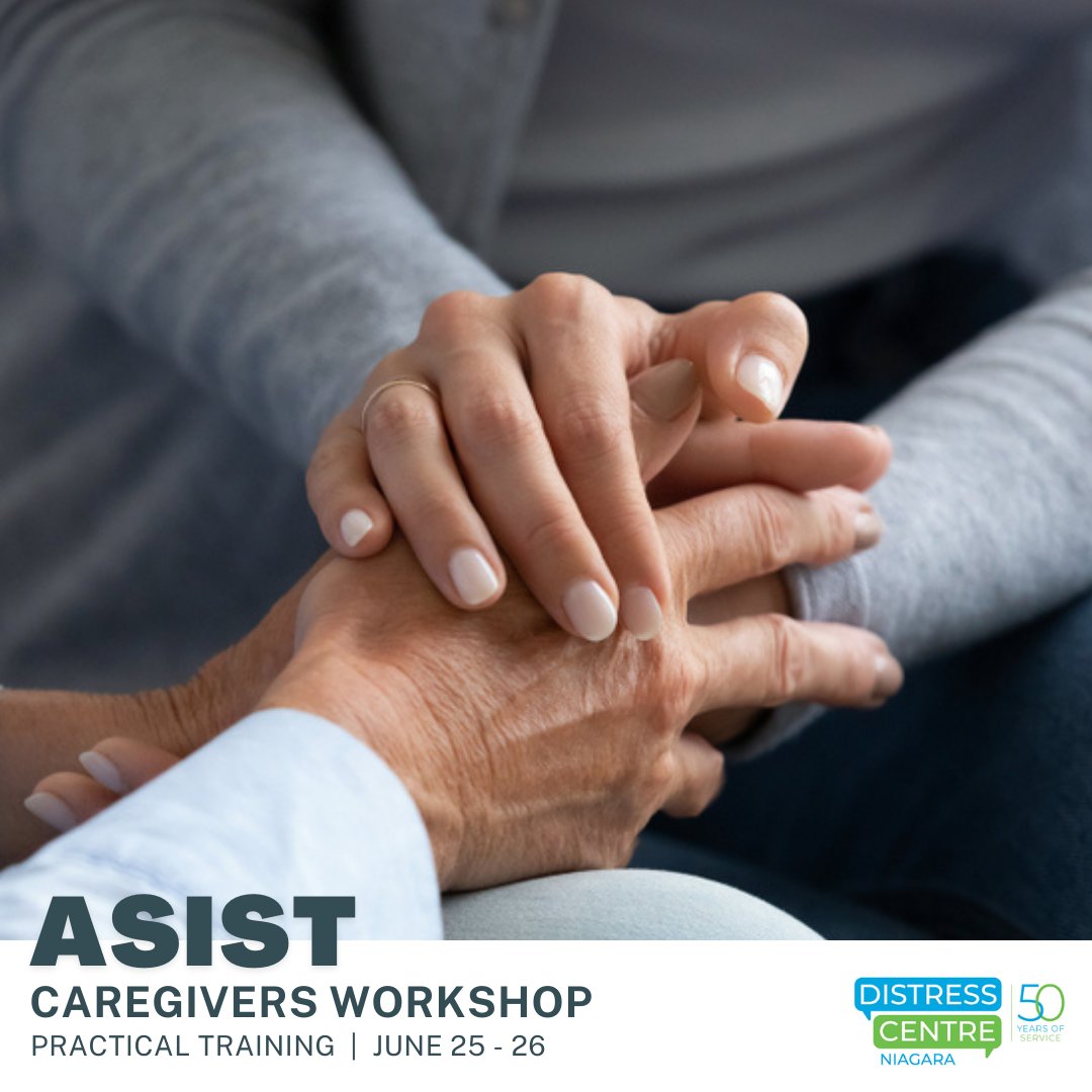 NRPublicHealth's tweet photo. Learn to become a life-assisting caregiver through ASIST (Applied Suicide Intervention Skills Training). @DCNiagara hosts this two-day workshop with practical training to prevent the immediate risk of suicide. For registration details, email dcniagara@distresscentreniagara.com https://t.co/4uvY9gt0cL