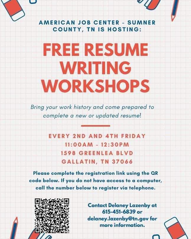 WF_Essentials's tweet photo. Want to learn how to write a good resume? There is a free resume writing workshop coming up this Friday! The details below will tell you how to register.
#workforceessentials https://t.co/b1HfJGj51a