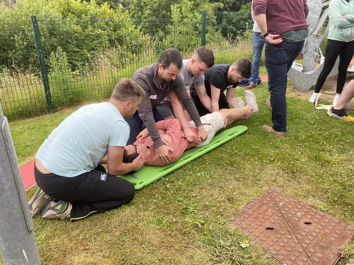 IRFUSaferugby's tweet photo. Delighted to be back @KingspanStadium with @UlsterRugby for our first full SAFE Rugby level 3 course after a few years of Covid disruption. Thanks to the Ulster medics for hosting us. @IrishRugby @IRFUSportsMed https://t.co/eEH122U7Fi