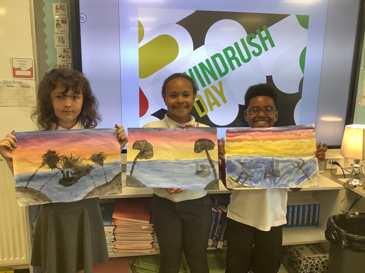 ReinwoodJuniors's tweet photo. 4L have really enjoyed learning about Windrush Day. To celebrate we created our own Caribbean sunset landscape with the Empire Windrush. #RJS4L #TBH365 https://t.co/iVVd9ZFWOx