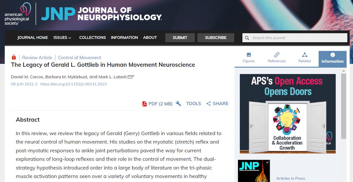 JNeurophysiol's tweet photo. #ArticlesInPress "The Legacy of Gerald L. Gottlieb in Human Movement Neuroscience" by Daniel M. Corcos, et al
https://t.co/YIDqbMPYJU
#neuroscience #JNeurophysiol #StretchReflex #JointTorque https://t.co/sproXMF5w4