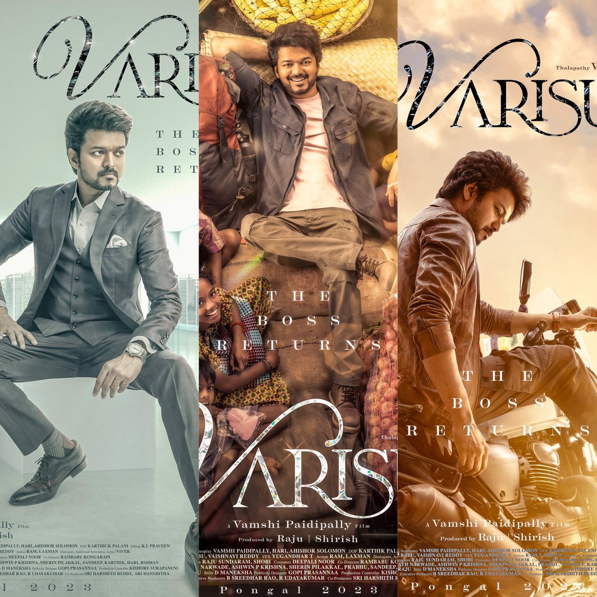 3 STUNNING
3 POWERFUL
3 BLASTING
3 STYLING
3 KIRAACK Looks  @actorvijay 🔥♥️👌Anna

#HBDDearThalapathyVijay 
#HBDThalapathyVijay 
#ThalapathyVijay #ThalapathyVijay𓃵 #VarisuFirstLook #VarisuSecondLook #VarisuThirdLook