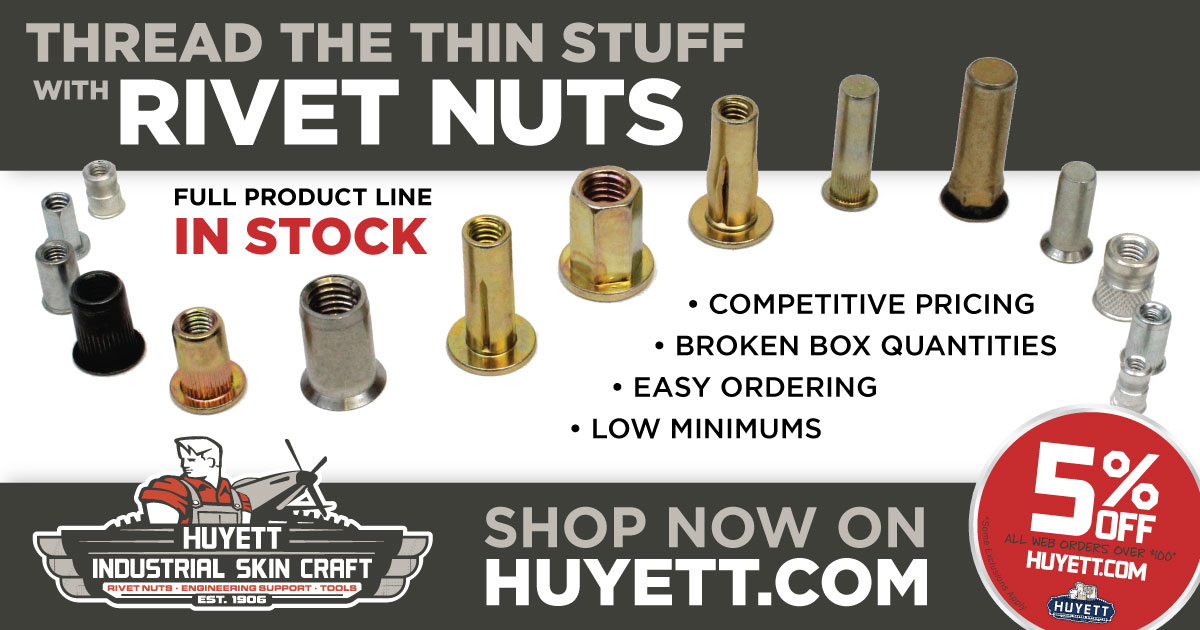GLHuyett's tweet photo. Rivet nuts, or blind threaded inserts, are ideal #fastenersolutions for thin materials that require blind installation. Shop online today and choose from our wide selection of parts in multiple materials, finishes, types, and sizes. https://t.co/tRJnfYECU6

#rivetnuts #fasteners https://t.co/fSsrlvg9Nh