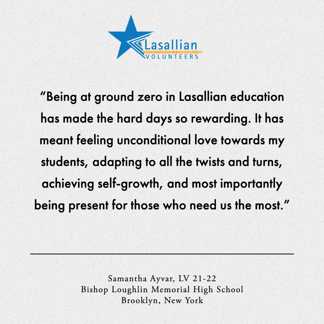We asked a few members of the final cohort of Lasallian Volunteers what their experience has meant to them. #Faith #Service #Community #LasallianVols #Lasallian