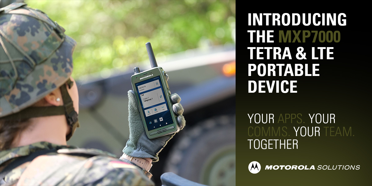 Wir stellen vor: Das MXP7000 ist ein neues All-in-One Endgerät, das TETRA- und 4G/LTE-Sprach- und Datenkommunikation vereint, um das Situationsbewusstsein, die Sicherheit und die Produktivität für Militär und Sicherheitsbehörden zu verbessern: bit.ly/3HKBM7t