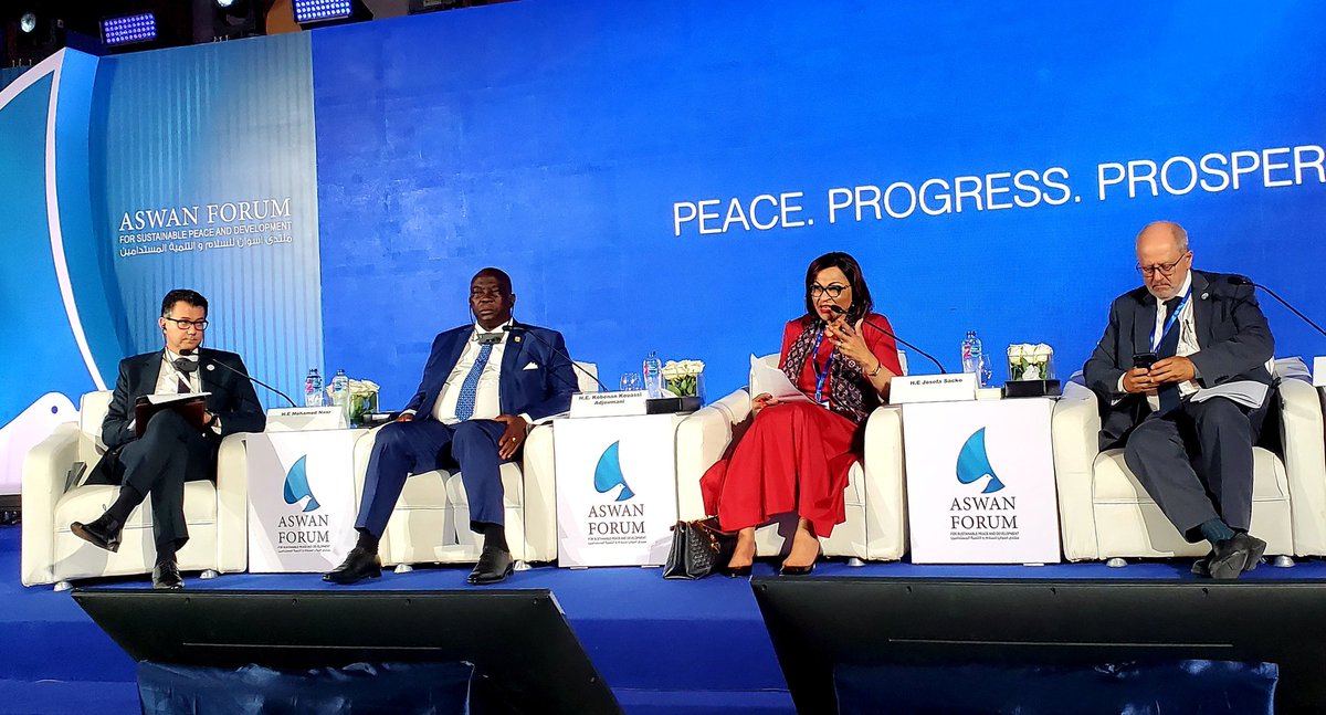 As part of the @Cop27P team engagement in the <a href="/AswanForum/">Aswan Forum</a> Ambassador Mohamed Nasr is moderating a distinguished Panel of Ministers and <a href="/UN/">United Nations</a>, <a href="/FAO/">Food and Agriculture Organization</a> <a href="/IFAD/">International Fund for Agricultural Development</a> Representatives on "Climate Change Adaptation across the Water-Energy-Food nexus in Africa" building on the #IPCC AR6 findings