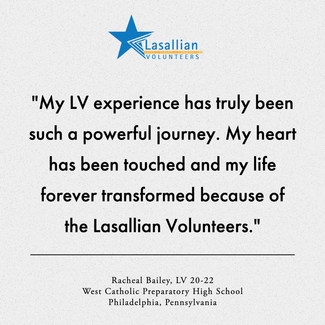 We asked a few members of the final cohort of Lasallian Volunteers what their experience has meant to them. #Faith #Service #Community #LasallianVols #Lasallian