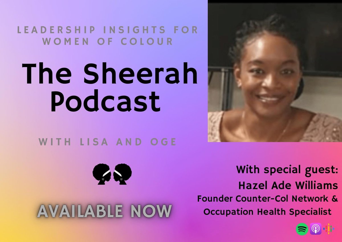 Have you listened to this months podcast episode yet? Don’t miss out! This month we are pleased to welcome Hazel Ade Williams, founder of Counter-Col Network, a charity dedicated to supporting black women in their working lives. Listen here! 👉 linktr.ee/sheerahnetwork .