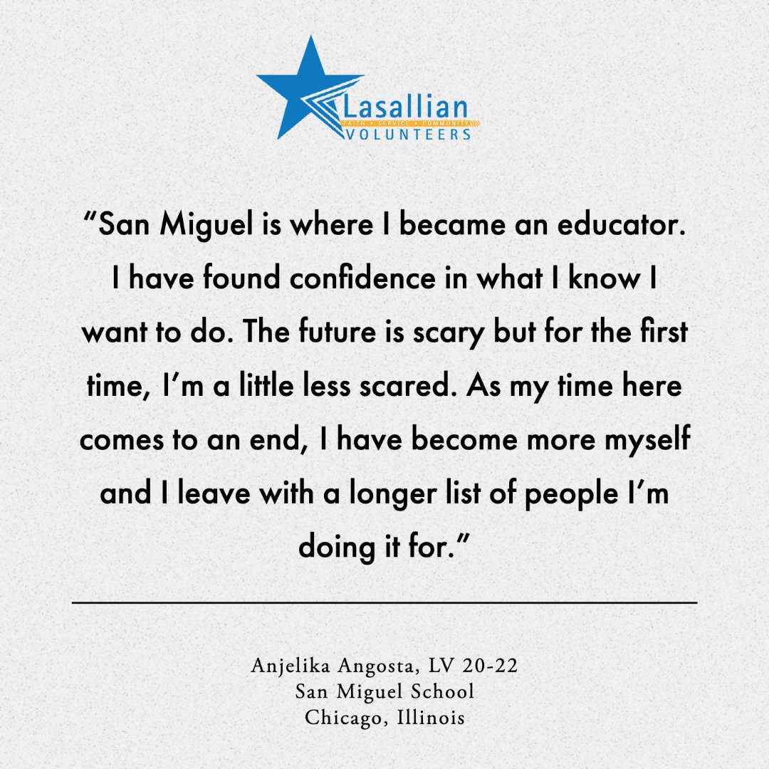 We asked a few members of the final cohort of Lasallian Volunteers what their experience has meant to them. #Faith #Service #Community #LasallianVols #Lasallian