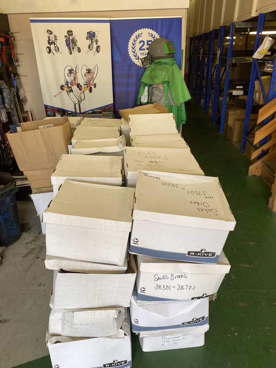 eccofinishing's tweet photo. 50 boxes of paperwork ready to be recycled tomorrow, made a small hole into what we have #recycling #history #oldpaperwork https://t.co/2iu4qmzrPh