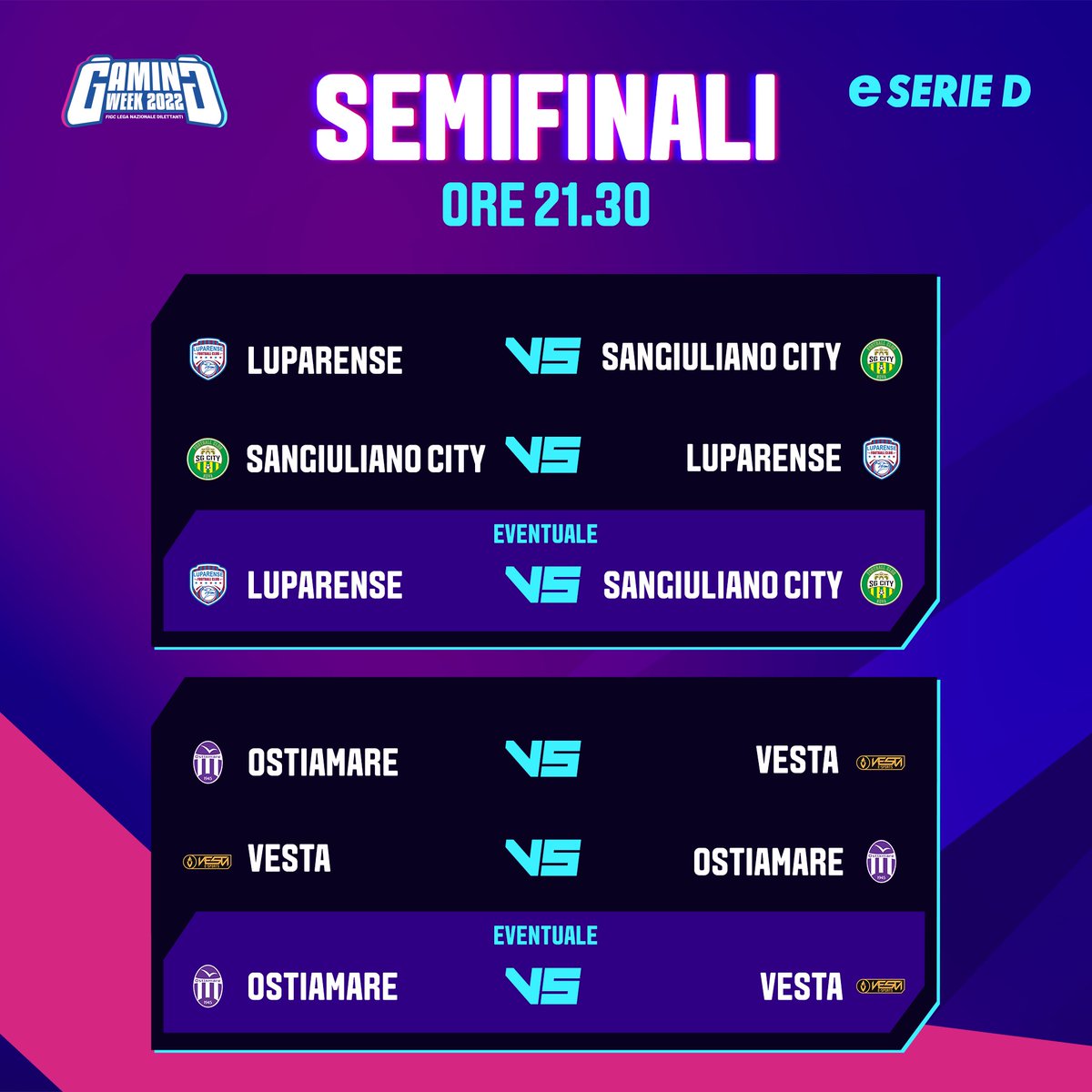 LND Esport (@lndesport1) on Twitter photo 🎮⚽️ L’ultimo atto della Final Eight con le semifinali e finali di #eSerieD! 
▶️ Prepartita a partire dalle 20.30 sul nostro canale twitch.tv/legadilettanti…. 
#GamingWeekLND 🎮⚽️ L’ultimo atto della Final Eight con le semifinali e finali di #eSerieD! 
▶️ Prepartita a partire dalle 20.30 sul nostro canale twitch.tv/legadilettanti…. 
#GamingWeekLND