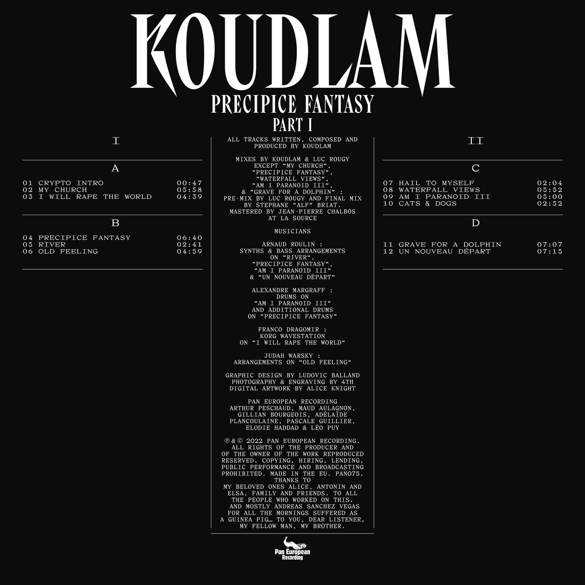 Dear confraternity, I have the pleasure to announce you herewith the forthcoming release of my new album, "Precipice Fantasy" (part I), true fruit of a thousand years of irreverent and relentless western craftmanship. As such, I pray to God to give it a lavish and fertile welcome