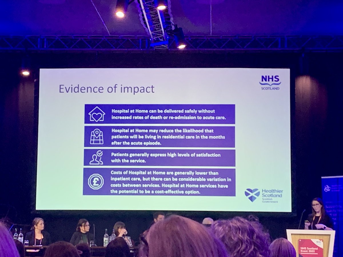 Excellent session on Hospital at Home services across Scotland 
“Don’t say no, say how” in order to deliver patient-centred care really resonates! 
Had a great few days of learning and sharing experiences at NHS Scotland Event #NHSScot22 #HospitalatHome #patientcentredcare