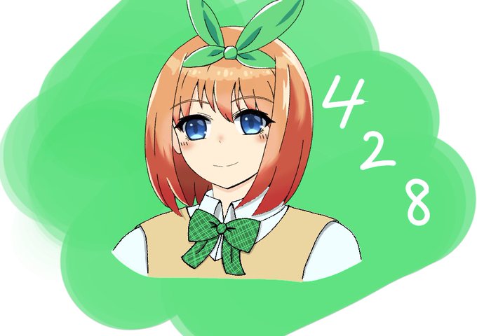 ろぐ　（お絵描き垢）さんがTwitterに投稿した中野四葉(五等分の花嫁)のイラスト。