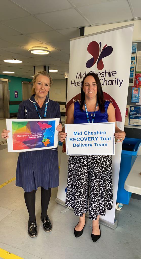 clairegabriel71's tweet photo. A few more pictures of the amazing RECOVERY trial delivery team @MidCheshireNHS @richlowsby @Tayajade shortlisted for “Research delivery team of the year” at tomorrow’s #NWCAwards This means a lot to this MDT so thank you @innovationnwc @arc_nwc @NIHRCRN_nwcoast Good luck all 🤞 https://t.co/WkYI3H29Wu
