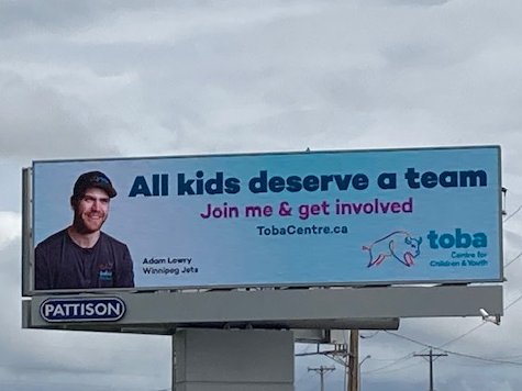 Winnipeg! Check out our new billboards featuring Adam Lowry @ALowsyPlayer17. Tag us if you see one in the community! Please visit tobacentre.ca to join Adam and get involved today. @NHLJets #adamlowry #winnipeg #communitysupport #tobacircleofcare