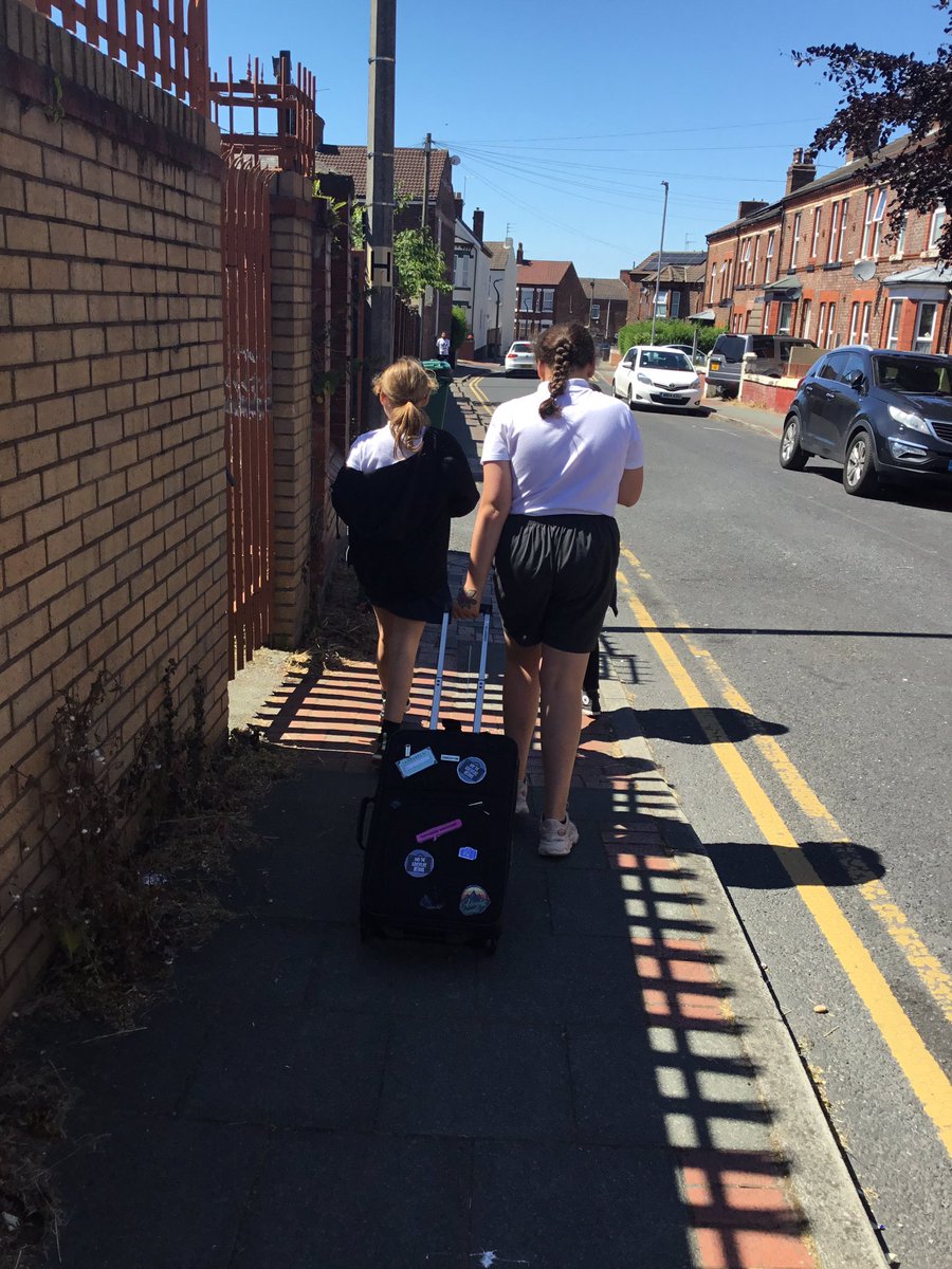 woodlandswirral's tweet photo. Walking the suitcase to its next destination @CCBPrimary we hope you enjoy it as much as we did! https://t.co/8zFVuIekPW