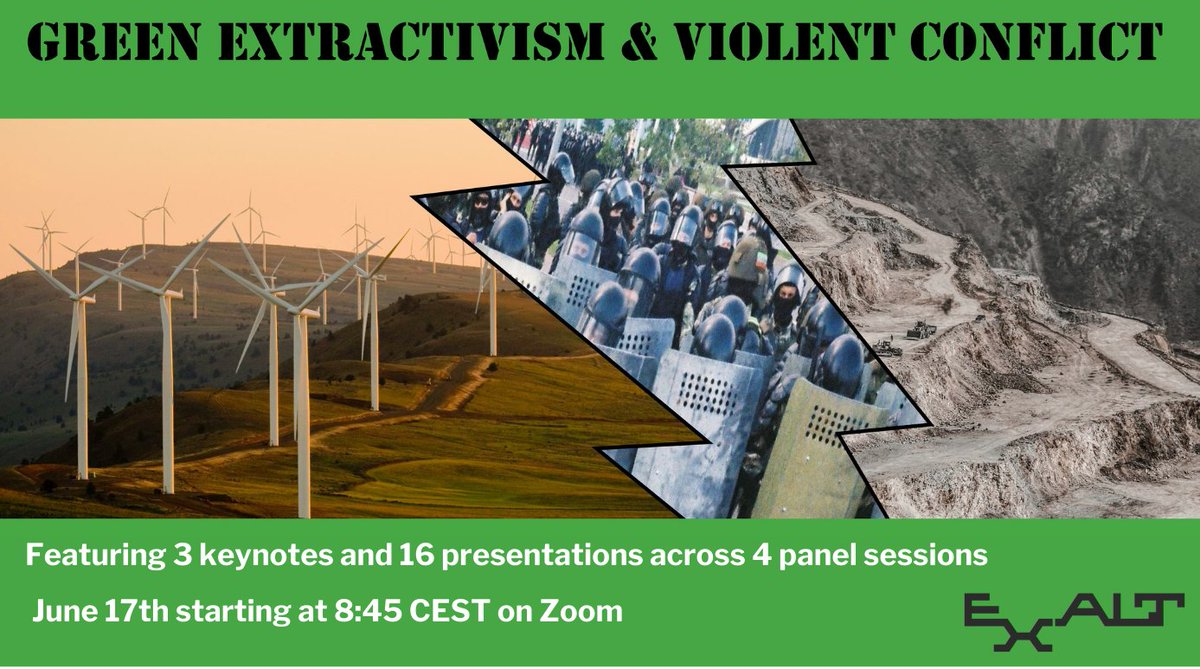 ExaltResearch's tweet image. 📽️ Watch the recordings of the keynotes &amp;amp; panel presentations @ the #GreenExtractivism &amp;amp; Violent Conflict webinar here: blogs.helsinki.fi/exaltconferenc… or on our YouTube channel: youtube.com/channel/UCvPw2… !

Thank you to all our wonderful speakers❣️