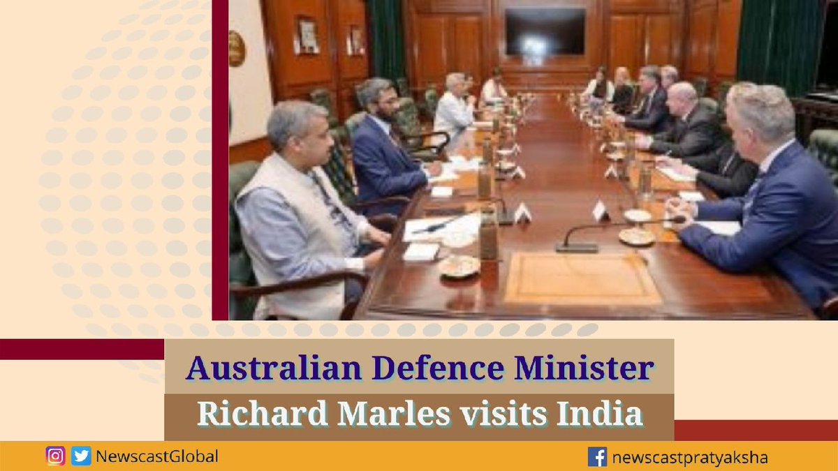 #AustralianDefence Minister #RichardMarles visits #India
newscast-pratyaksha.com/english/austra…