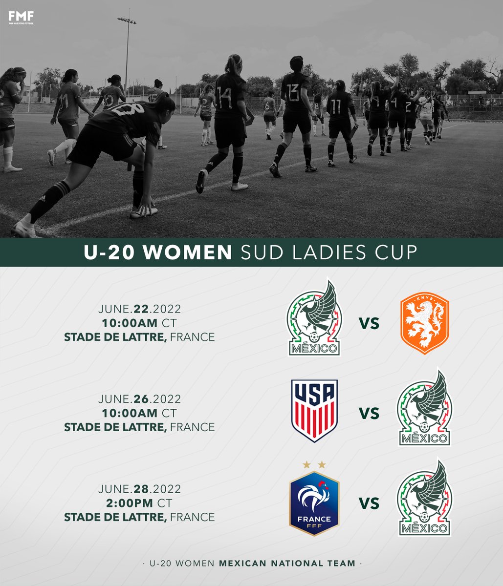 miseleccionmxEN's tweet photo. #U20Women | Happy hump day, Incondicionales! 😁⚽️🇲🇽

Today we debut in the @SudLadiesCup 🆚 🇳🇱. 

#SLC2022 | #TuCanchaLaEligesTú https://t.co/5X5IjHjmMD