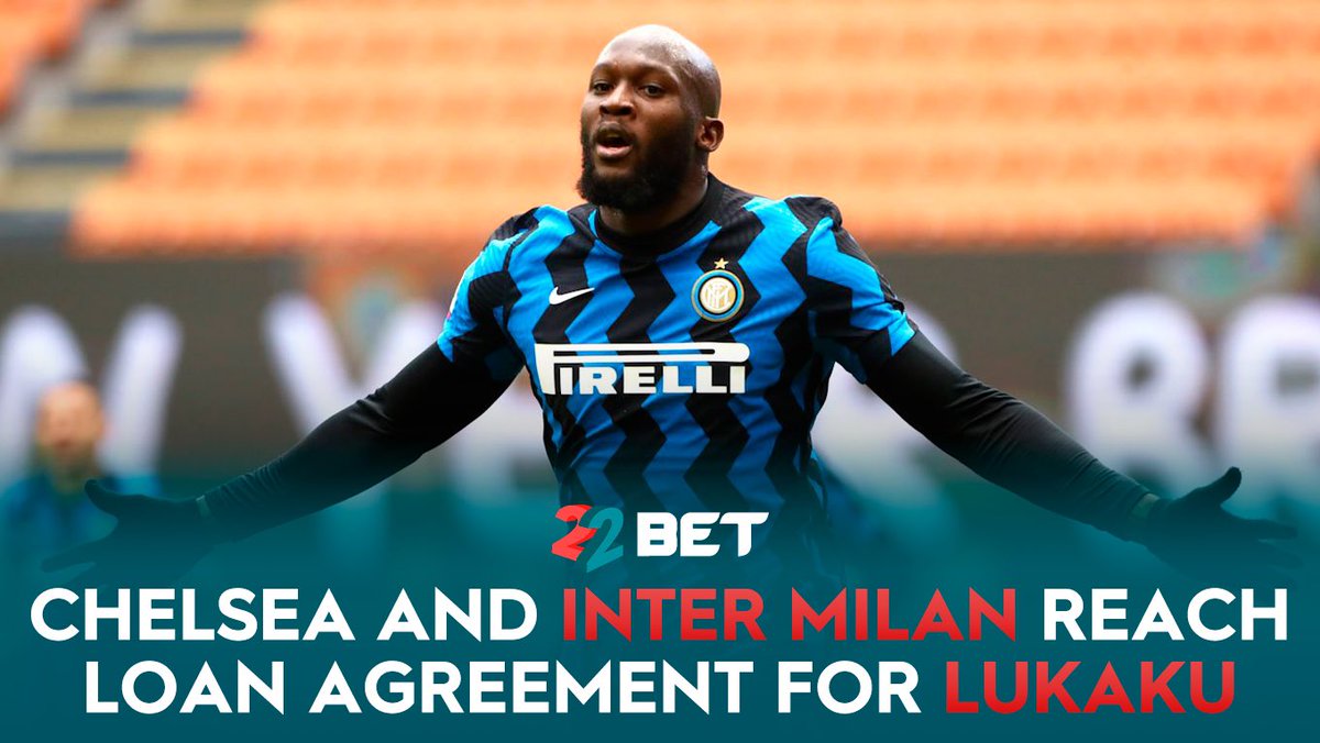 🇧🇪 Chelsea and Inter Milan have reached agreement over a loan move for striker Romelu Lukaku to return to the San Siro. ⚽ Belgian re-joined Chelsea from Serie A club for club-record fee last summer but scored just eight Premier League goals. #22bet
