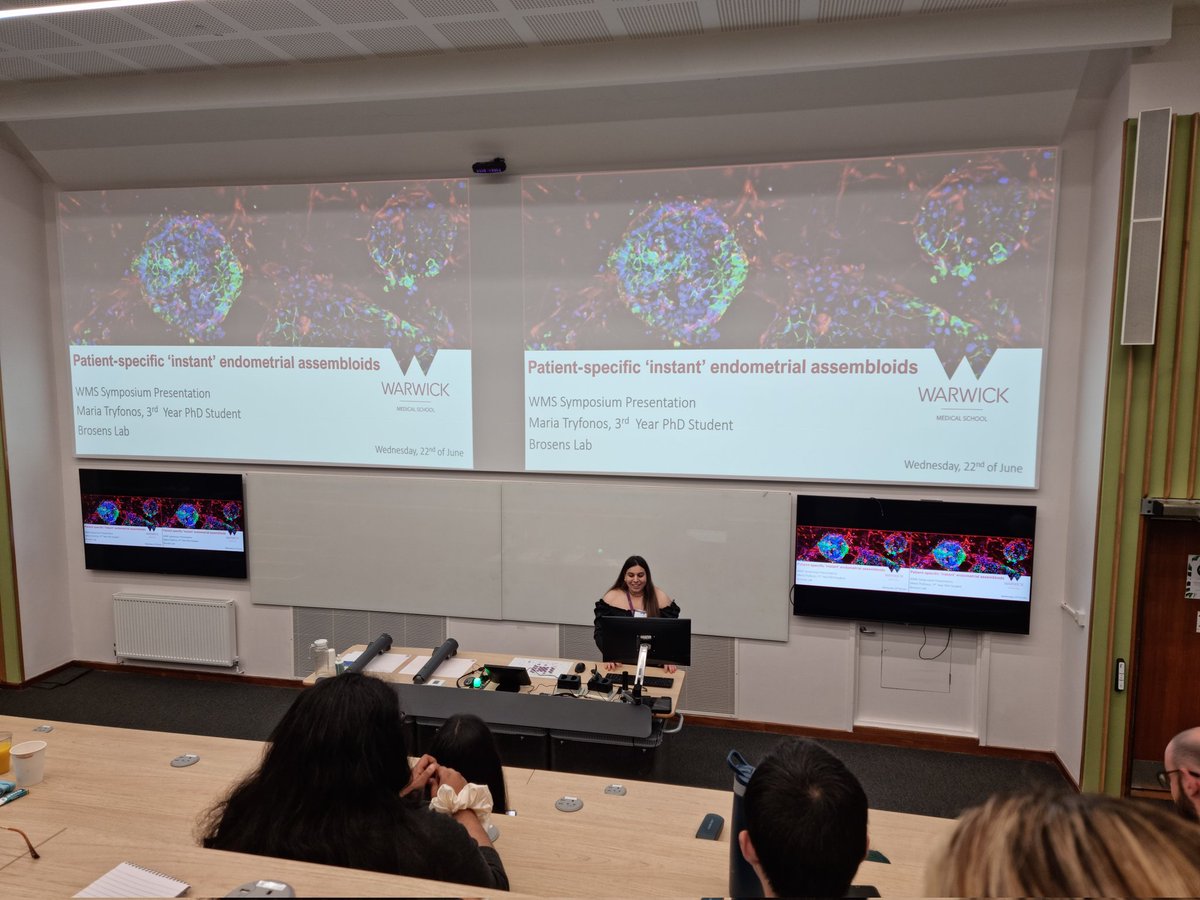 Excellent presentation by <a href="/maria_tryfonos/">Maria Tryfonos</a> on Patient-specific 'instant' endometrial assembloids at the WMS PGR Symposium 2022! <a href="/WMS_RD/">WMS Research Degrees</a> #ReproRocks #organoids