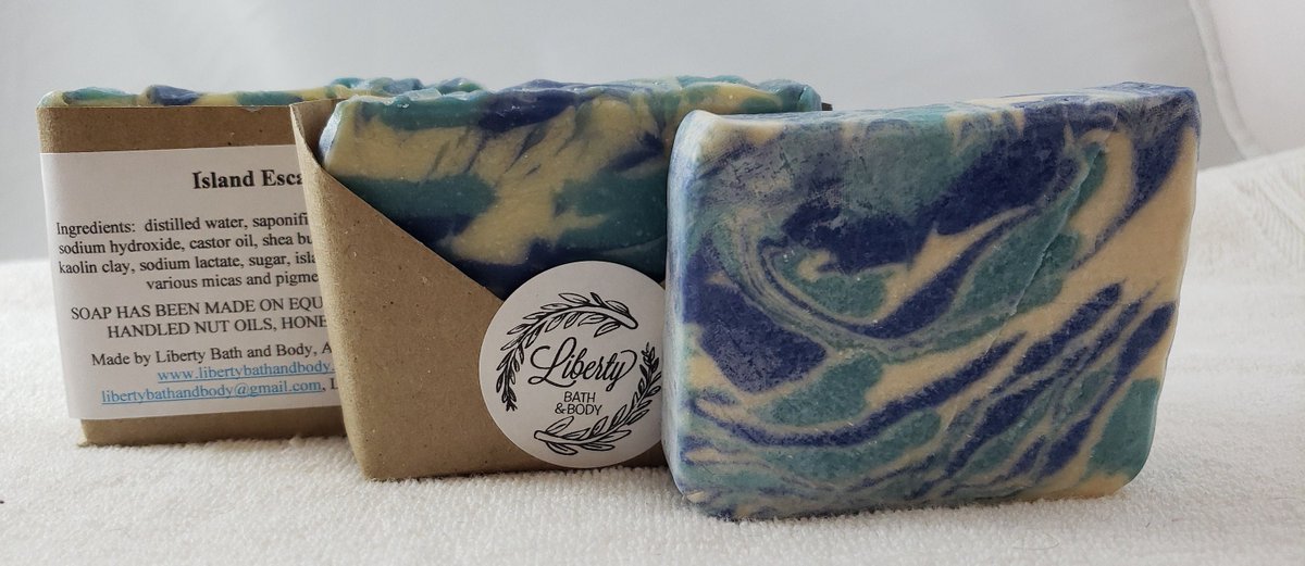 libertysoap's tweet photo. Island Escape Large Bar Soap, Sweet Tropical Scent Hand-Crafted Soap, Cocoa Shea Butter Soap, Vegan Soap, Environmentally Friendly Palm Free https://t.co/zmaHdToEin #facialcare #coldprocesssoap #ecofriendly #allnatural ##Handwashing #CocoaButterSoap https://t.co/2hOS0pxHdi