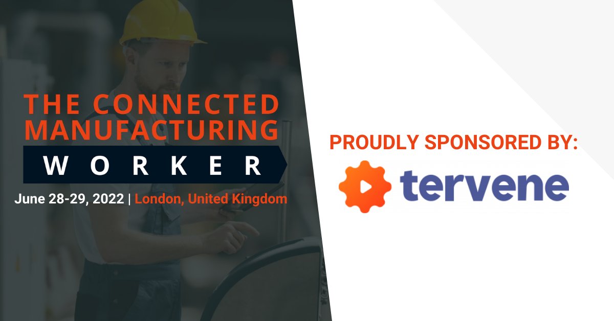 terveneapp's tweet photo. Tervene will be part of the Connected Manufacturing Worker Summit in London next week on June 28th and 29th! We’re thrilled to attend two days full of keynotes, case studies, networking sessions, demonstrations, and more. #connectedworker #manufacturing #industry40 https://t.co/DEe01ll3eg