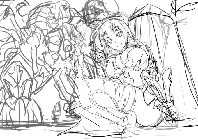 進捗です
ラフですったもんだしてます 