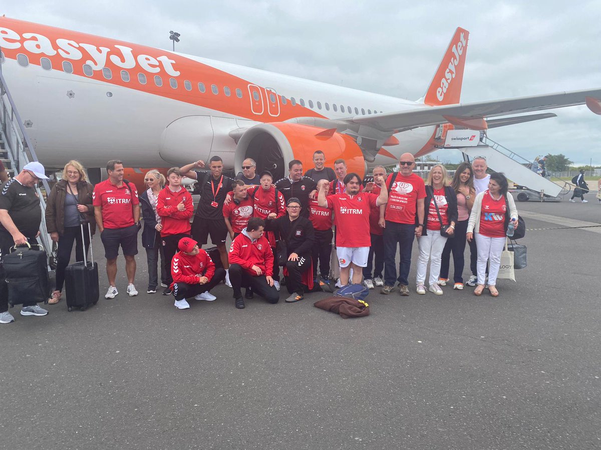 CAFCTrust's tweet photo. The Upbeats are in high spirits as they have just touched down in #Belfast ahead of the George Best Community Cup taking place tomorrow and Friday @IrishFA #cafc https://t.co/D2JdmS79FI