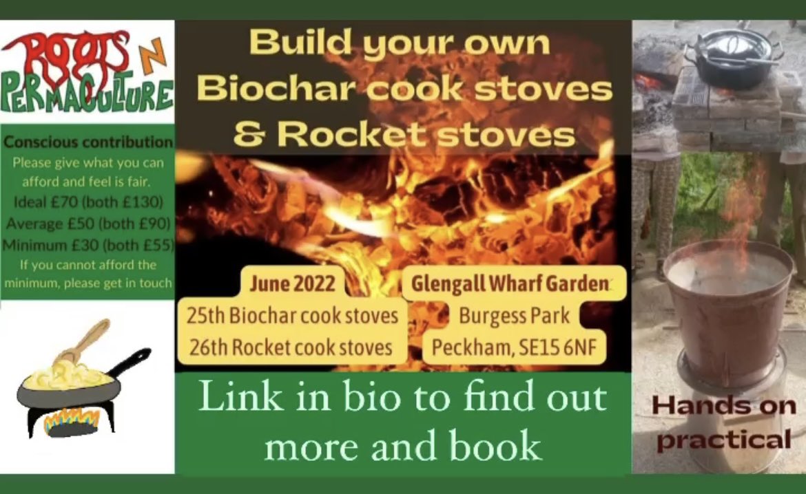 This weekend in the garden - learn how to build stoves with Rakesh from Roots N Permaculture! 

More info and book here: eventbrite.co.uk/e/biochar-rock…