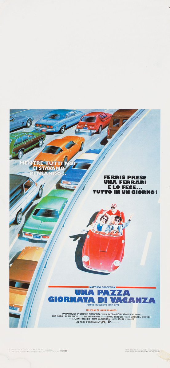 Italian movie poster for #FerrisBuellersDayOff (1986 -Dir. #JohnHughes) #MatthewBroderick #AlanRuck #MiaSara #JeffreyJones