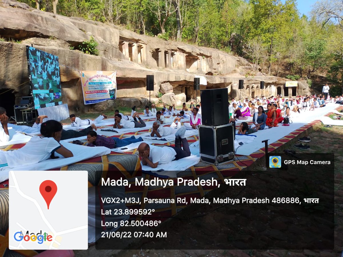 ShuAashish's tweet photo. World Yoga Day-21 June 2022
Participated with kids &amp; administration in Historical place of Singrauli(Mada Cave)..
CSC Id-655222730017
#655222730017Y2022
#MyYogaMyPose
#YogaForHumanity
#AzadiKaAmritMahotsav
@moayush @CSCegov
@CSCSPV_Health
@CscMadhya
@kamleshbanjaria
@CollectorSGL https://t.co/Dh0tovsTI2